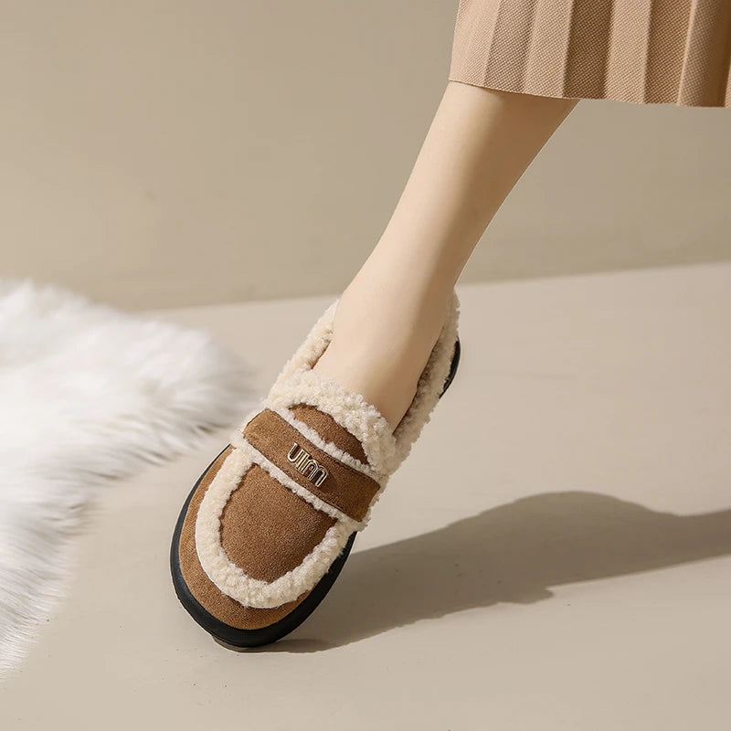 Fashion Luxury Design Fur Flats Shoes