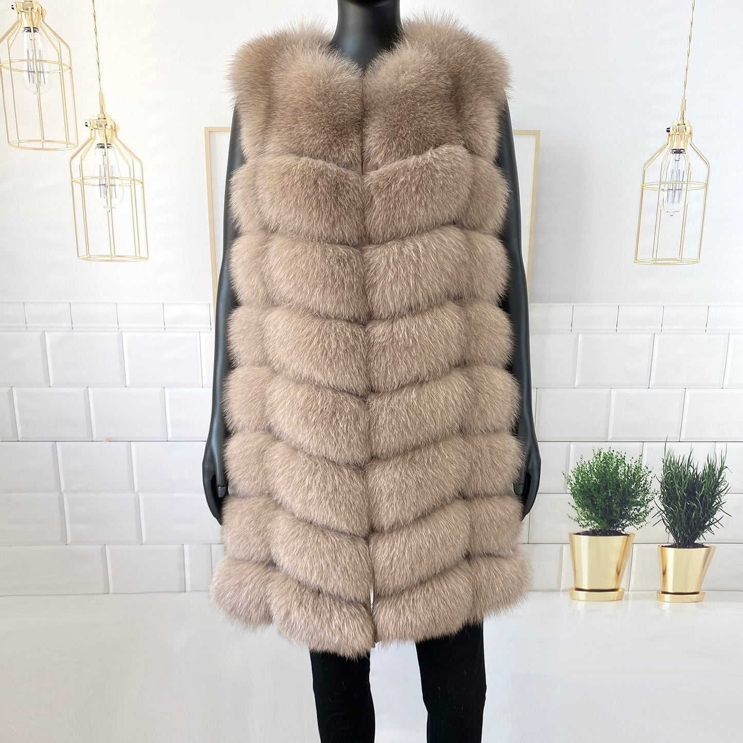 Luxury Real Fox Fur Coat