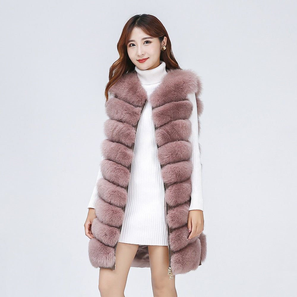 Luxury Real Fox Fur Coat