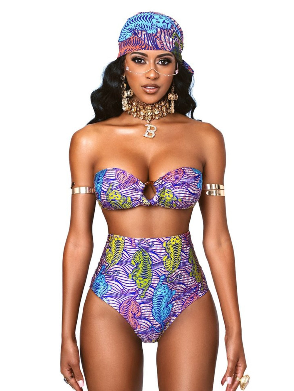 High Waist Women Two Piece Swimwear Bikini