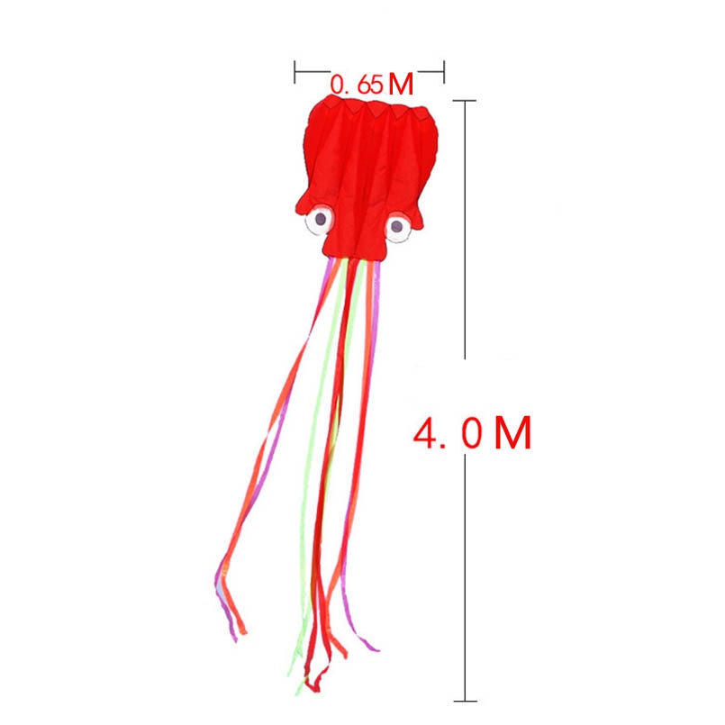 손잡이 선을 가진 바닷가 연 아이 장난감 3D 4M 큰 문어 연