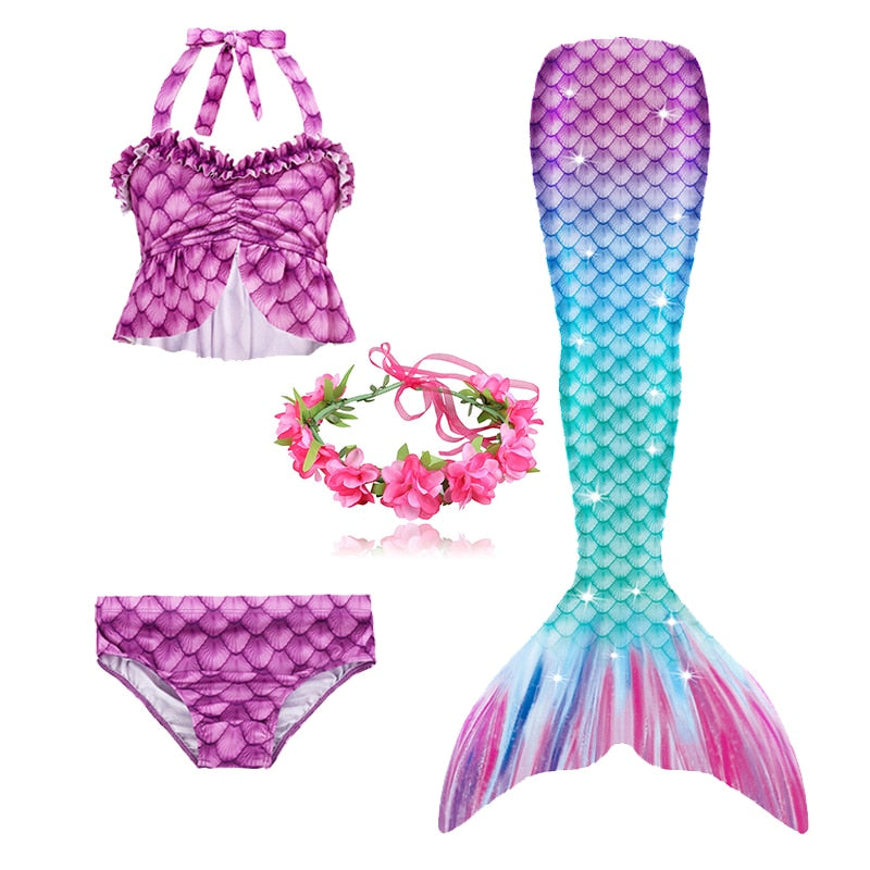 Little Mermaid Tail for Girls Swimming Suit