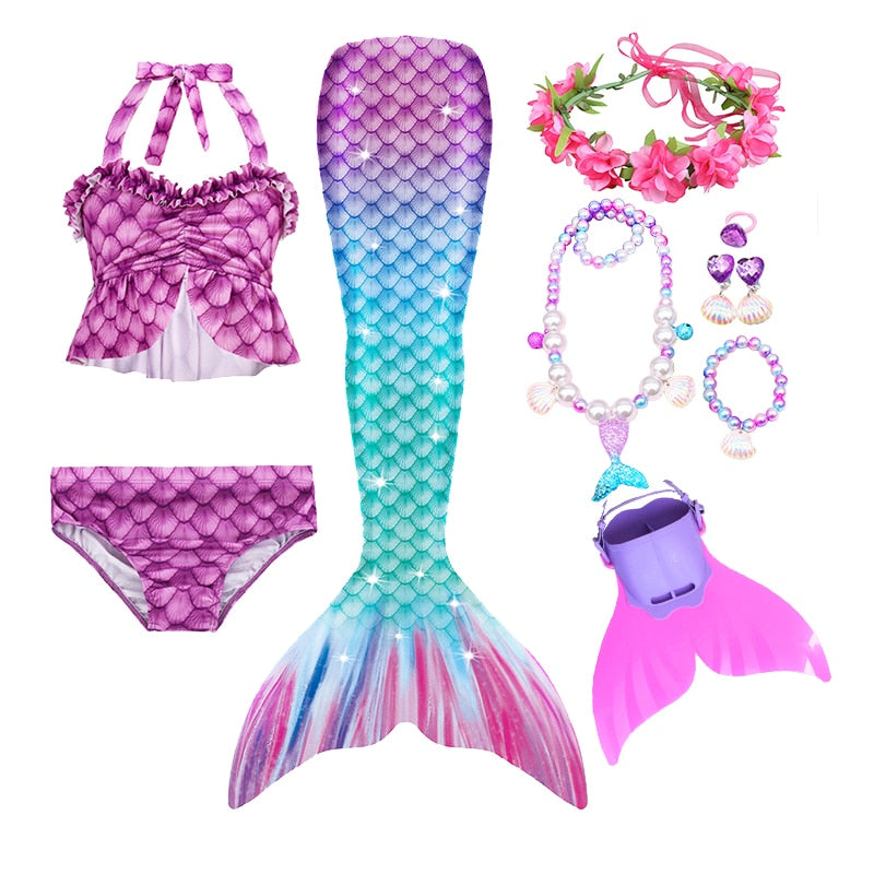 Little Mermaid Tail for Girls Swimming Suit