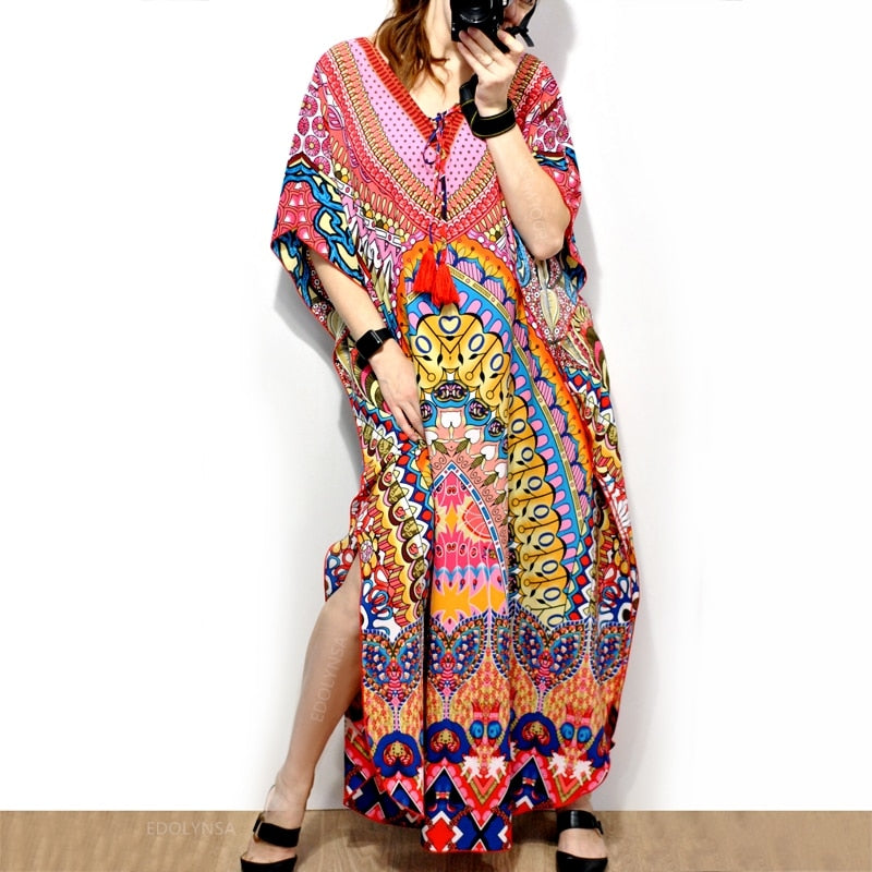 Beach Bohemian Printed Summer Dress Long Tunic