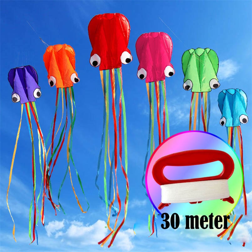 Beach Kite Kids Toy 3D 4M Large Octopus Kite with Handle Line