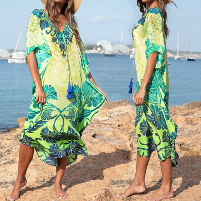 Beach Bohemian Printed Summer Dress Long Tunic