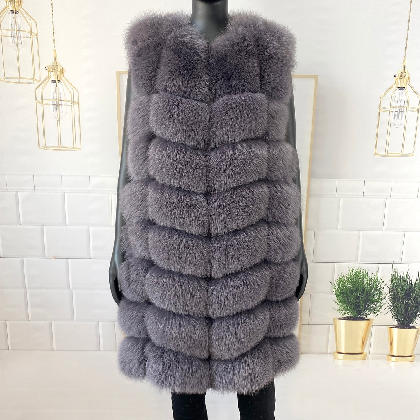 Luxury Real Fox Fur Coat