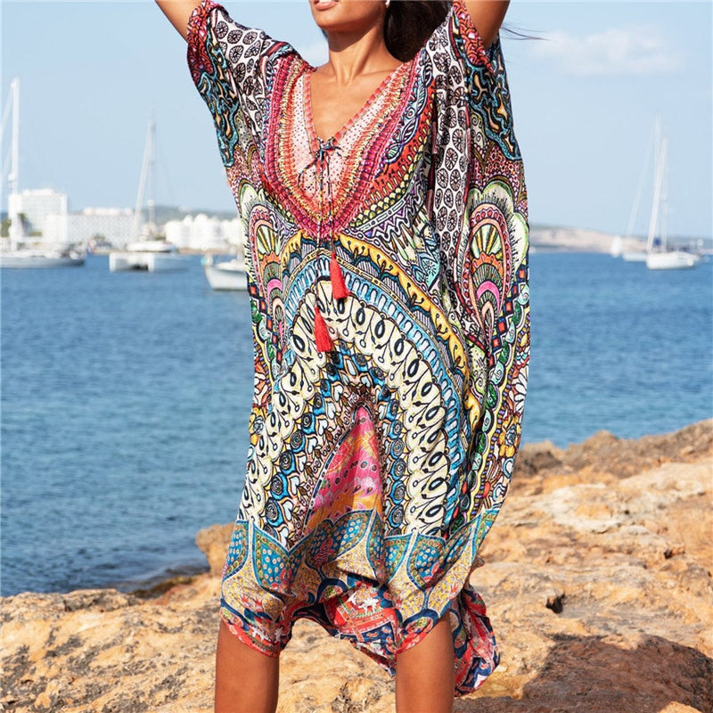 Beach Bohemian Printed Summer Dress Long Tunic