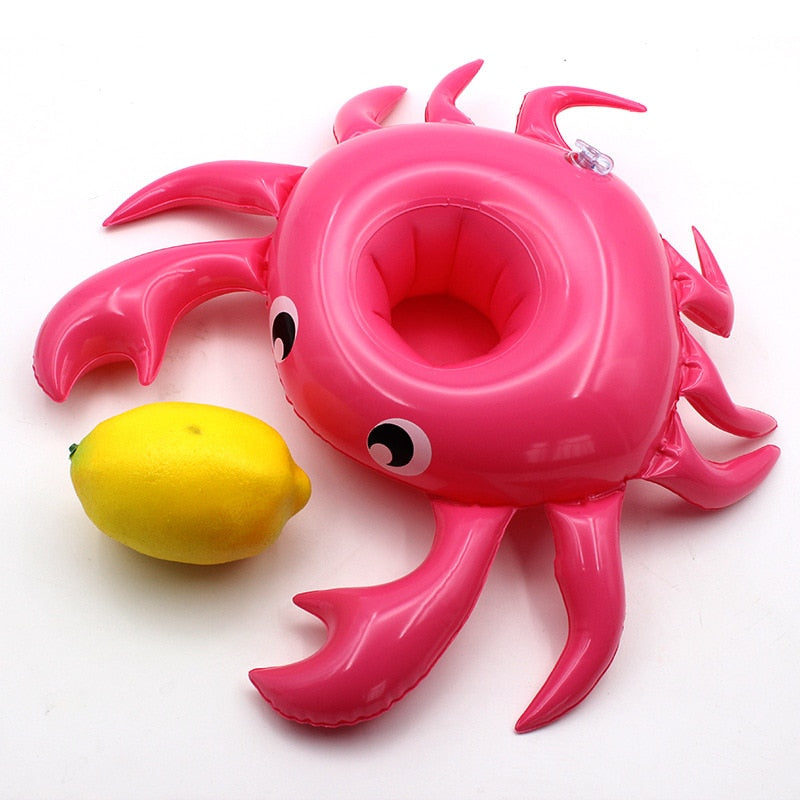 Mini fanny Inflatable Red Flamingo Floating Drink Cup Holder 15PC