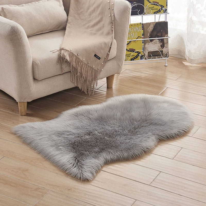 Fur Faux Sheepskin Soft Carpet Washable Seat Mats For Floor Fluffy Rugs Hairy Warm For Living Room Bedroom Chairs Sofas Cover