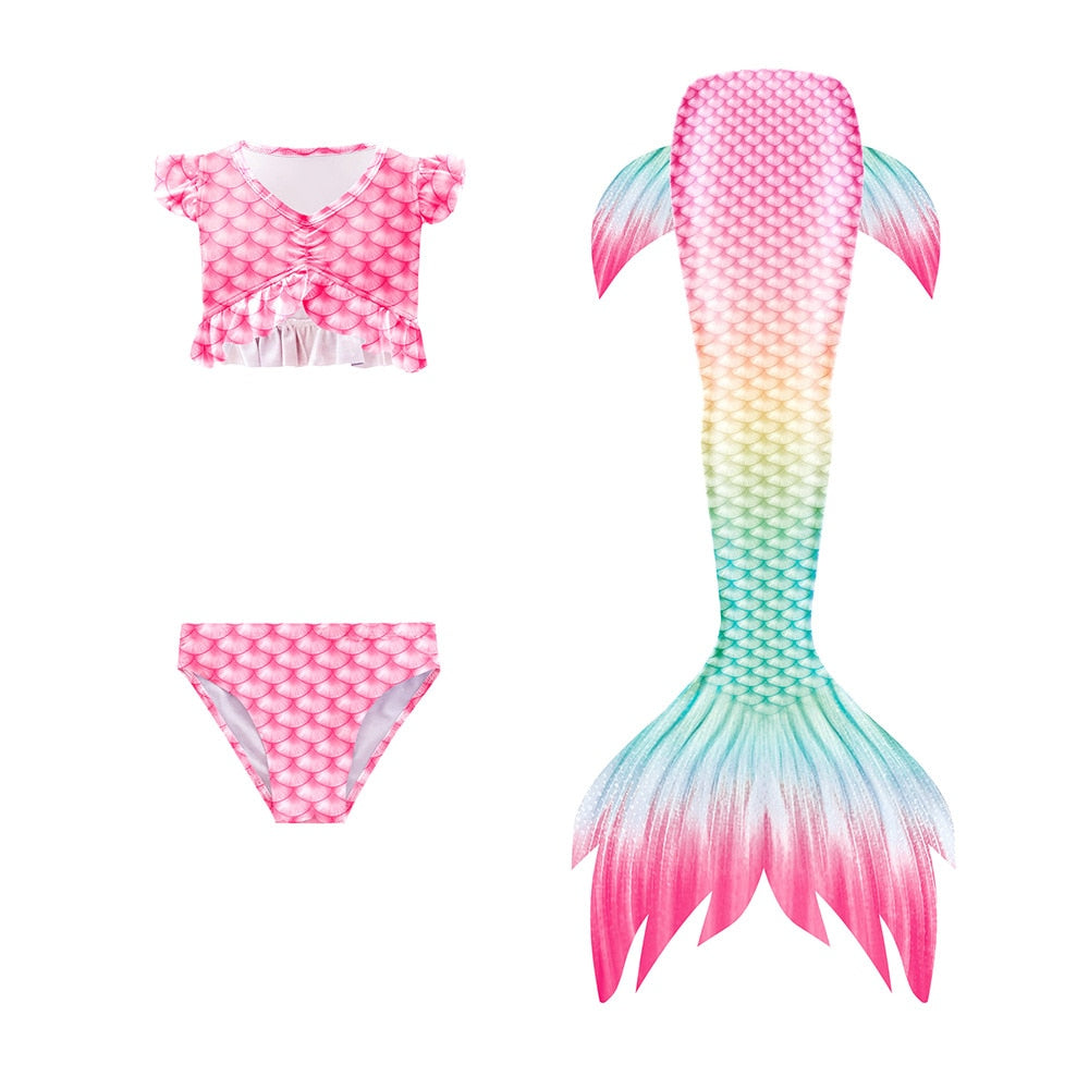 Mermaid Swimsuit 3pcs with Bikini Set