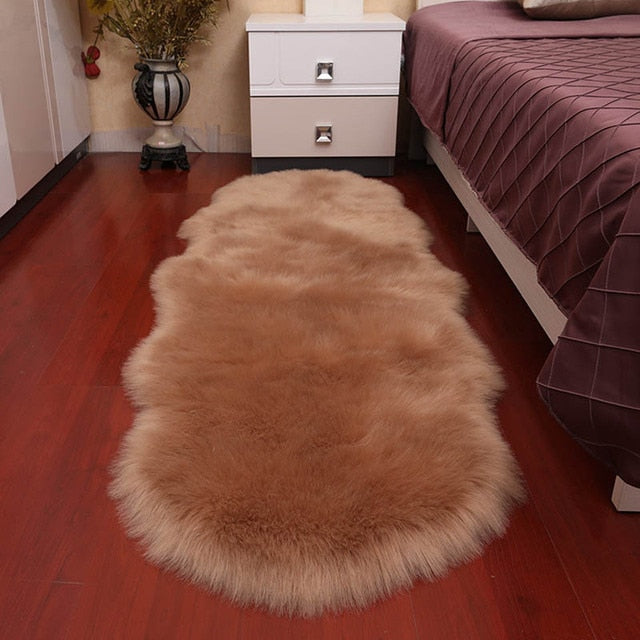 Soft Sheepskin Bedroom Carpet