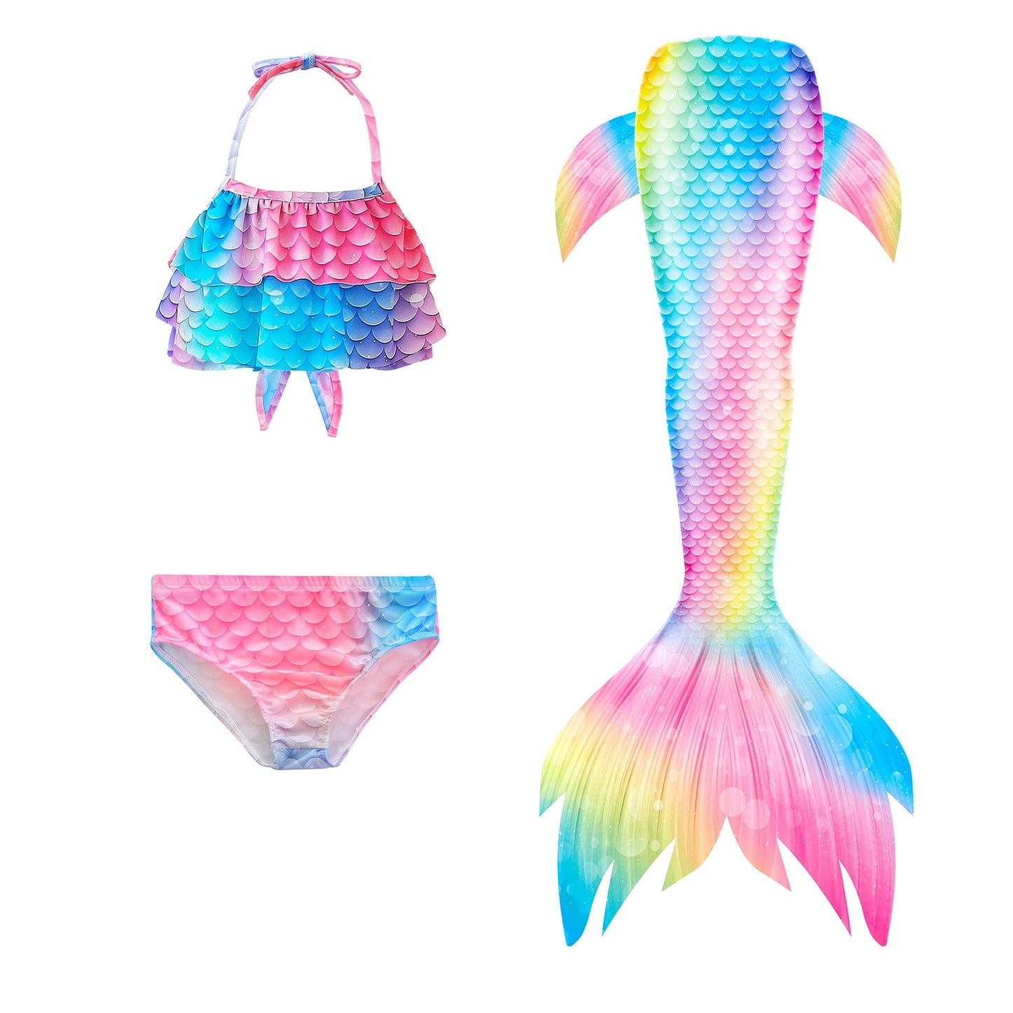 Mermaid Swimsuit 3pcs with Bikini Set