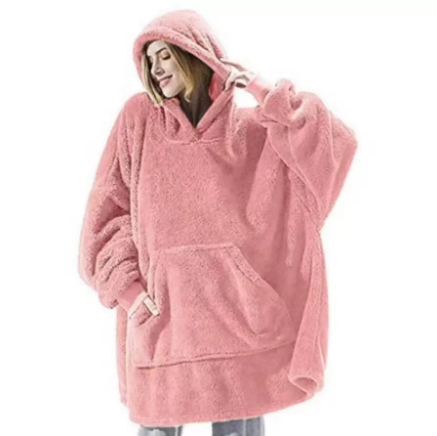 2 Pieces Oversized Fleece Blanket Hoodie