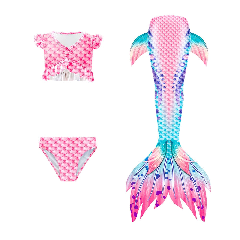 Mermaid Swimsuit 3pcs with Bikini Set