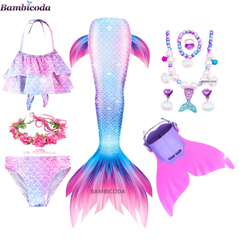 Little Mermaid Tail for Girls Swimming Suit