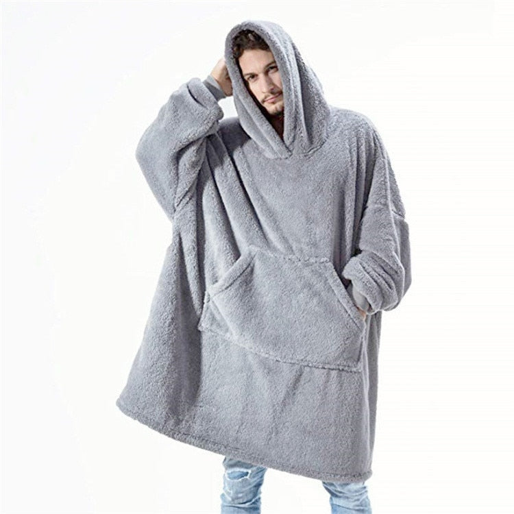 2 Pieces Oversized Fleece Blanket Hoodie