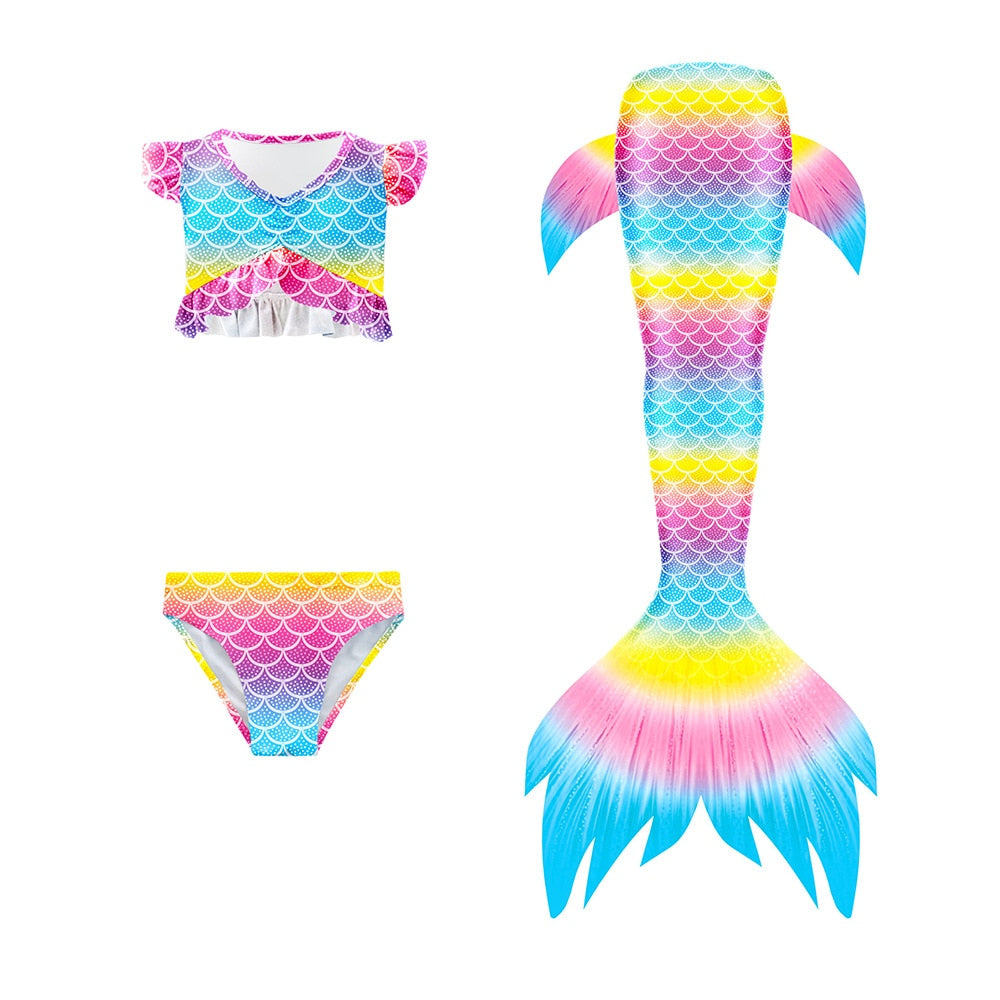 Mermaid Swimsuit 3pcs with Bikini Set