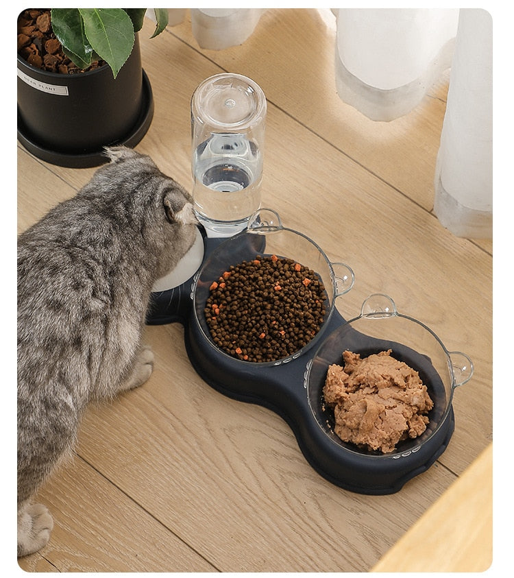 Pet Food Bowl With Water dispenser