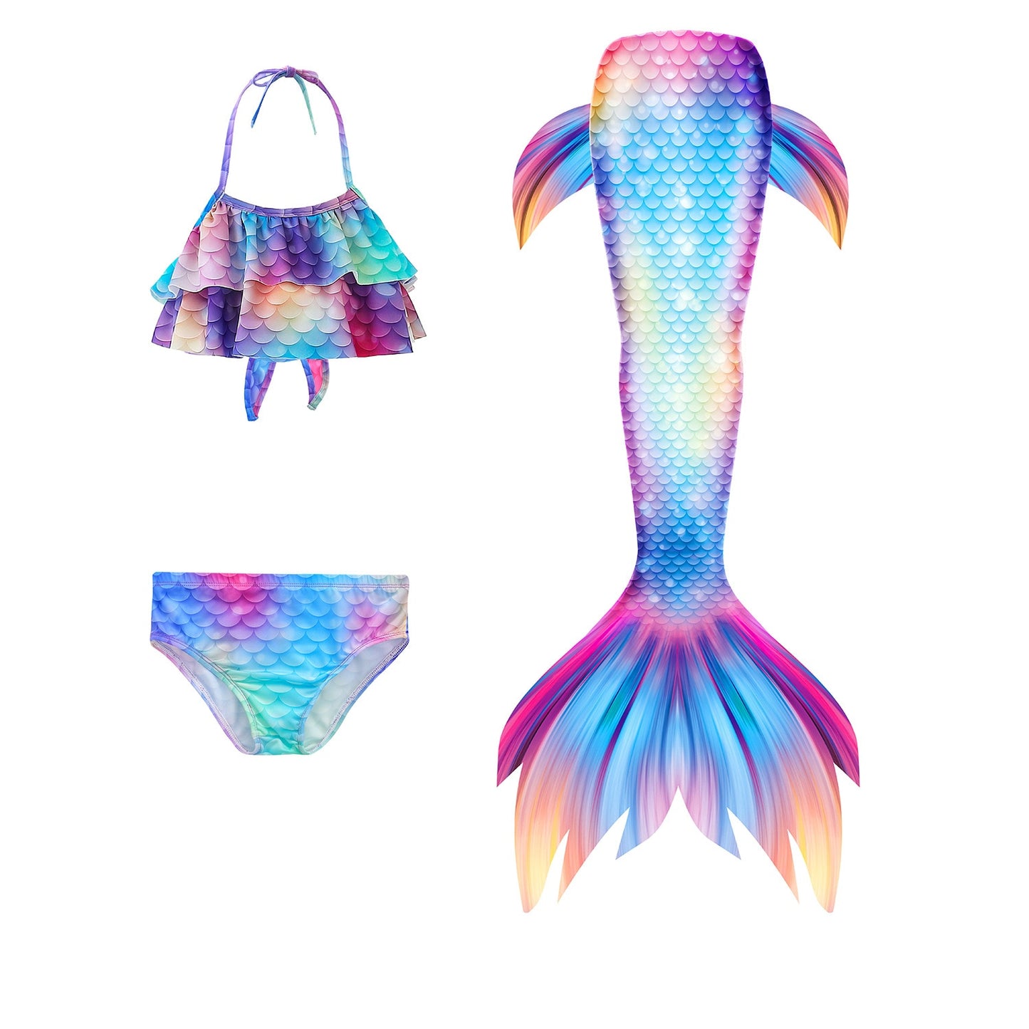 Mermaid Swimsuit 3pcs with Bikini Set