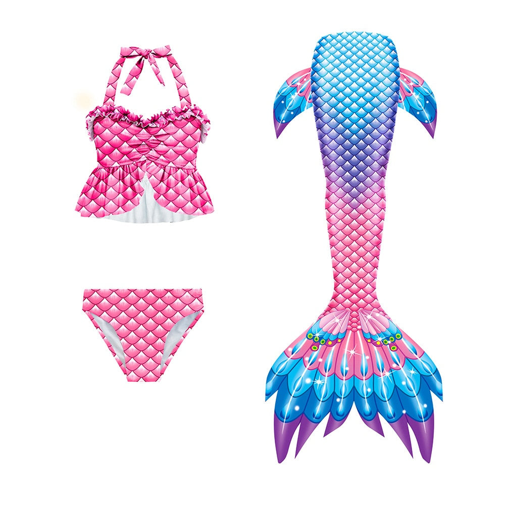 Mermaid Swimsuit 3pcs with Bikini Set