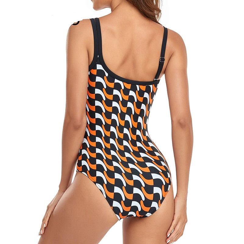 One Piece Swimwear Women Sexy Print Swimsuit