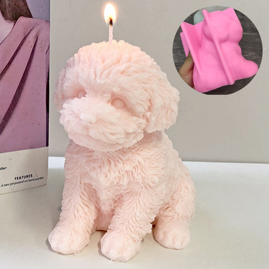 Large Teddy Dog Silicone Candle Mold