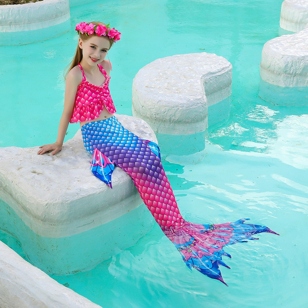 Mermaid Swimsuit 3pcs with Bikini Set