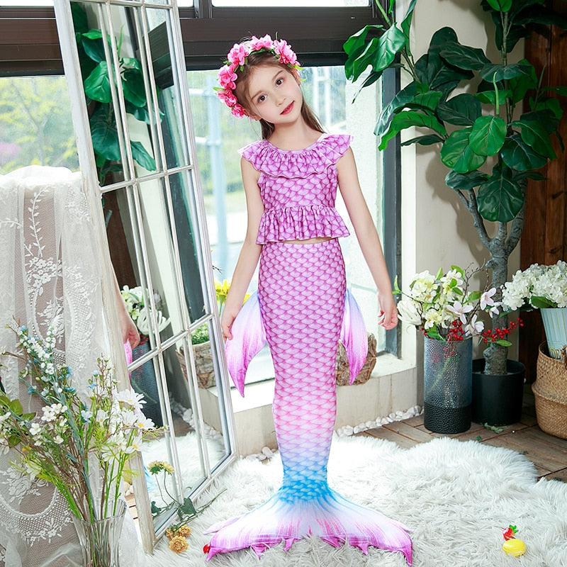 Little Mermaid Tail for Girls Swimming Suit