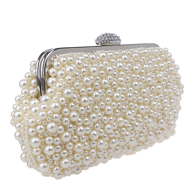 Luxury Vintage evening bags imitation pearl shell women bag