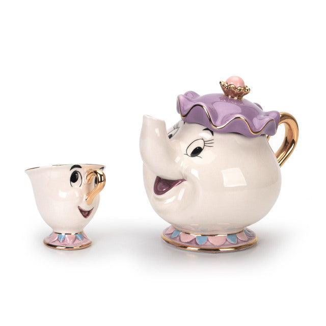 Mrs Potts 찻주전자 칩 컵 설탕 그릇 냄비 컵 세트