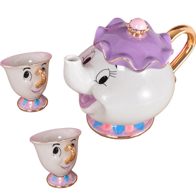 Mrs Potts Teapot Chip Cup Sugar Bowl Pot Cup Set