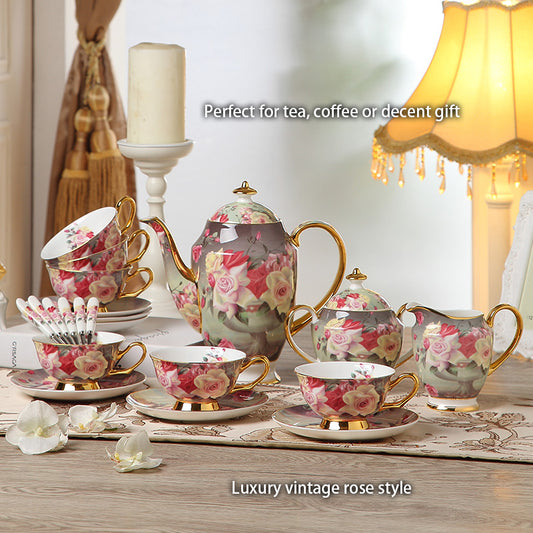 Vintage Rose Luxury British Style Cups Set