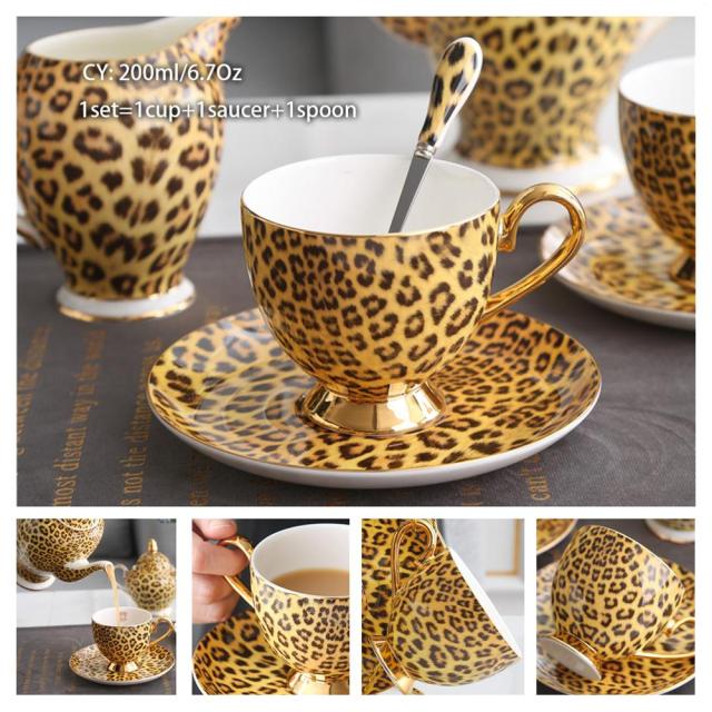 Press the Style button - Europe Noble Bone Coffee Cup Saucer Spoon Set