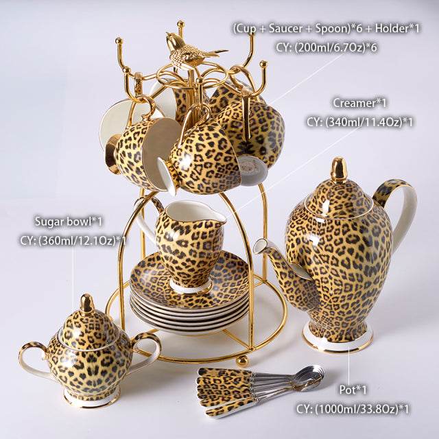 Luxury Leopard Style Coffee Set