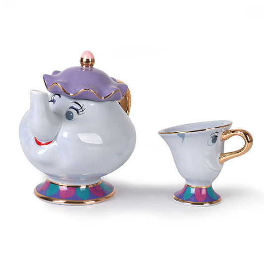 Mrs Potts Teapot Chip Cup Sugar Bowl Pot Cup Set