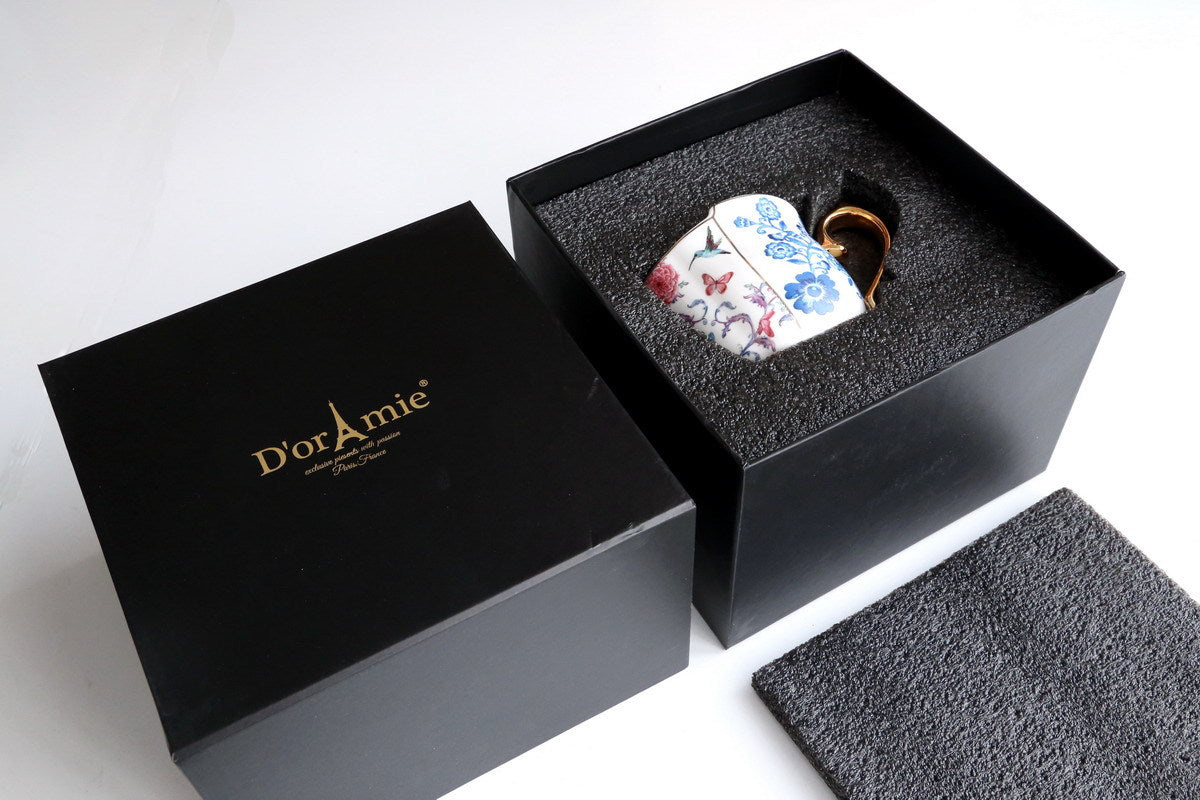 Luxury British Style  Coffee Cup And Saucer Set With Golden Hand
