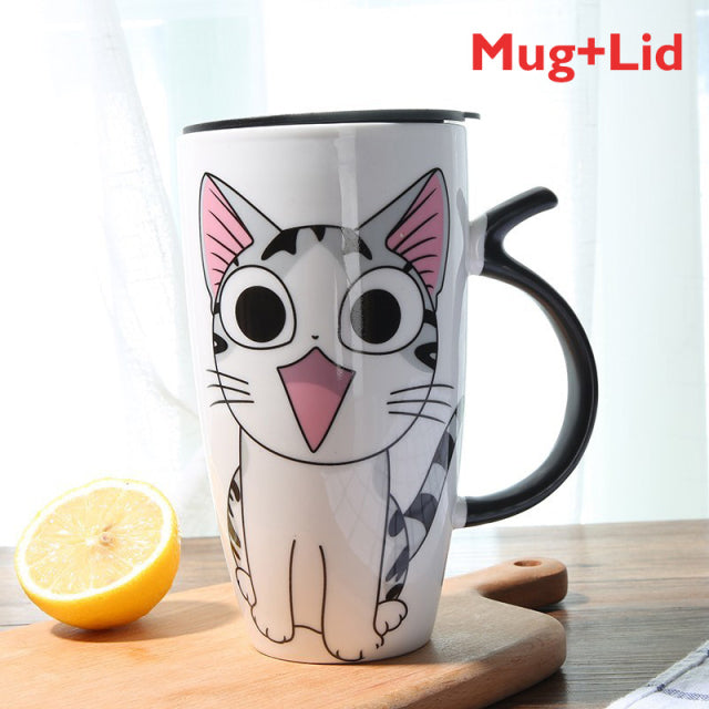 600ml Cute Cat Ceramics Coffee Mug