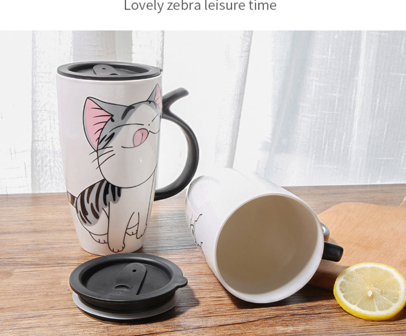 600ml Cute Cat Ceramics Coffee Mug