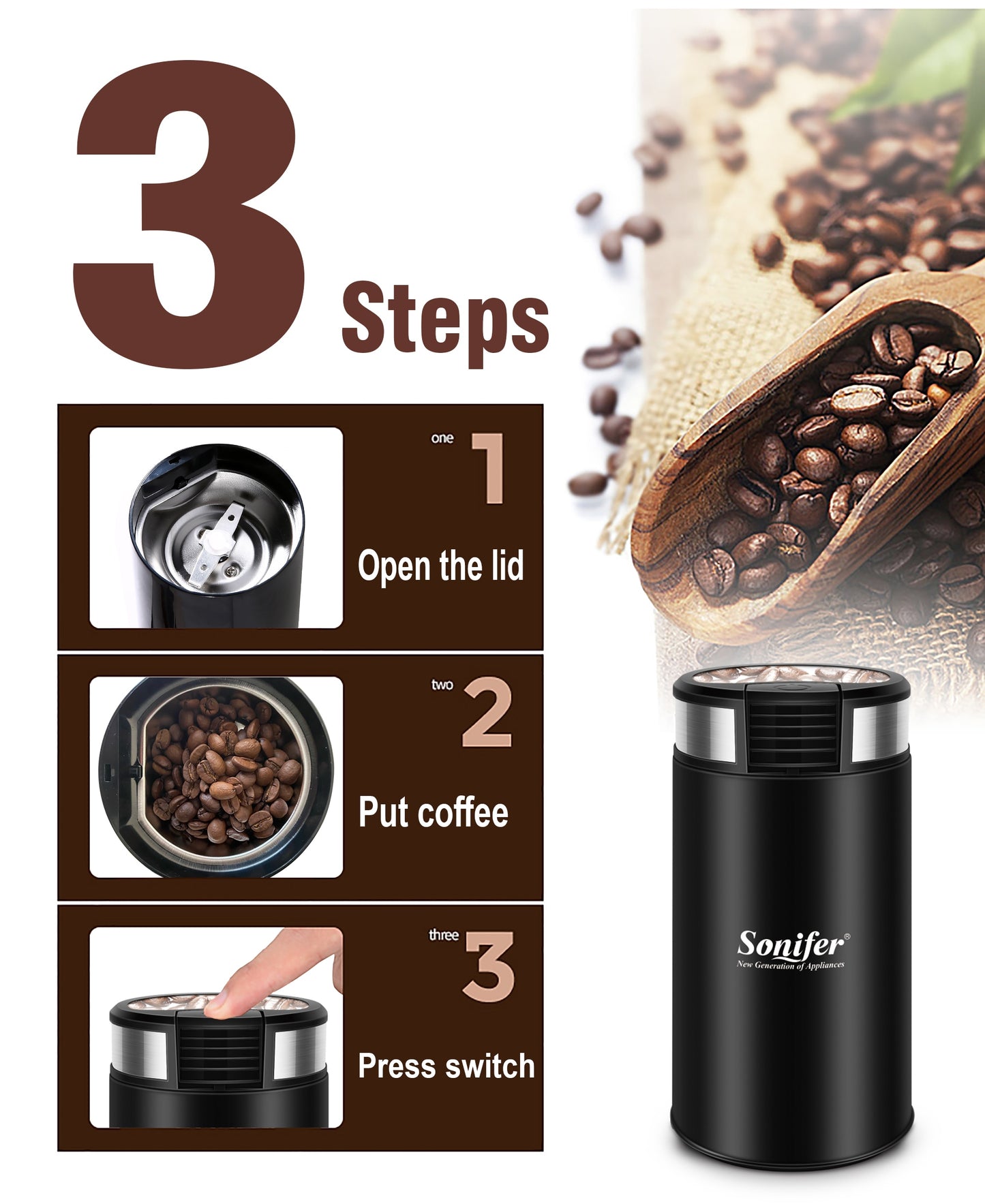 Mini Electric Coffee Beans Grinder