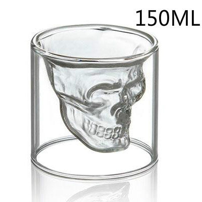 Crystal Glass Double-layered Transparent Skull Head Coffee Mug