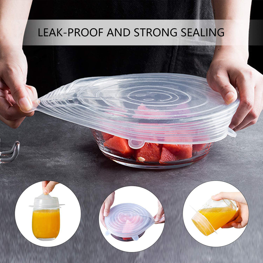 6 Pcs Food Silicone Cover Cap.