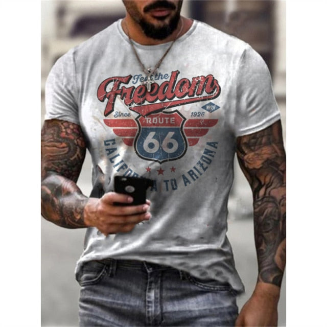 T Shirts Oversized Vintage Short America Fashion