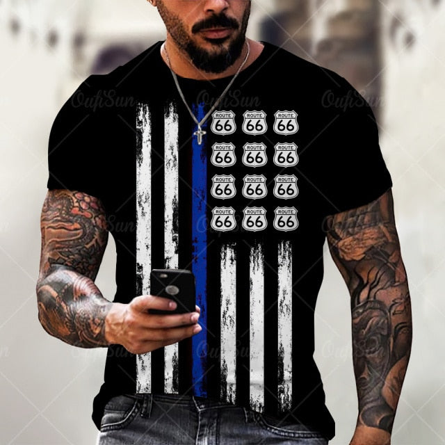 T-shirts surdimensionnés Vintage Short America Fashion