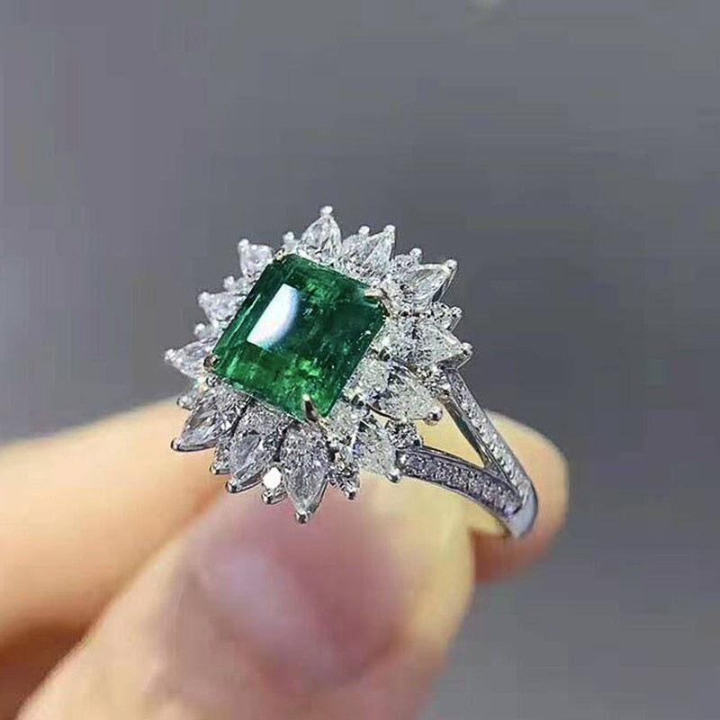 High Quality Luxury Green CZ Rings