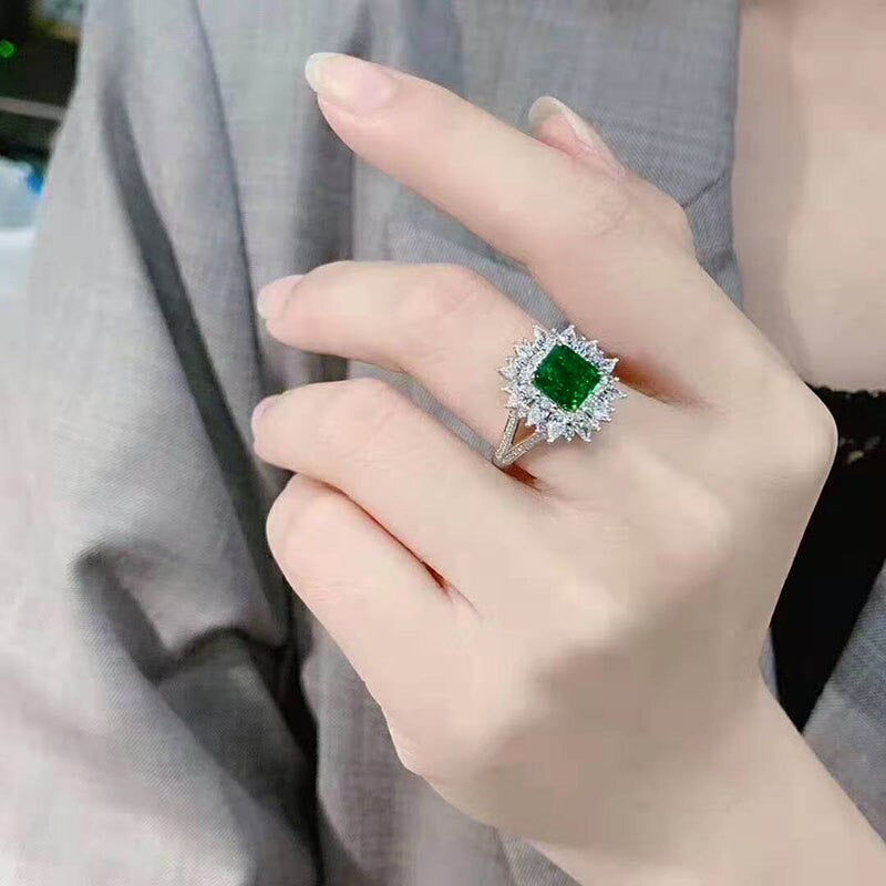 High Quality Luxury Green CZ Rings