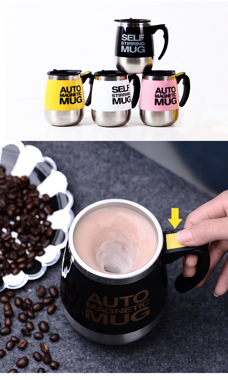 Stainless Steel Coffee Milk Mixing Mug-Self Stirring