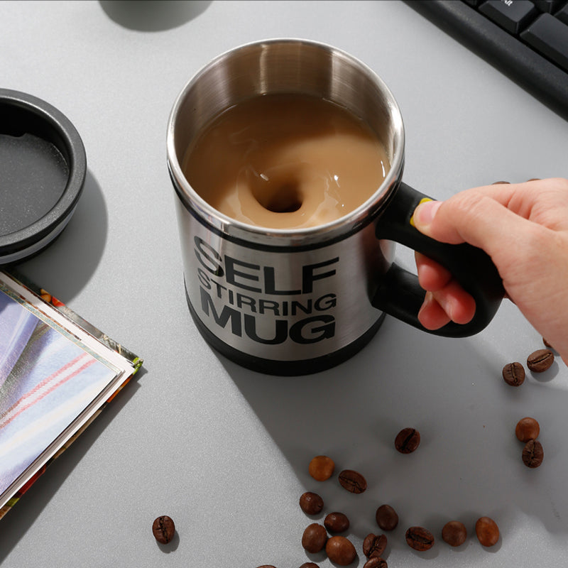 Stainless Steel Coffee Milk Mixing Mug-Self Stirring