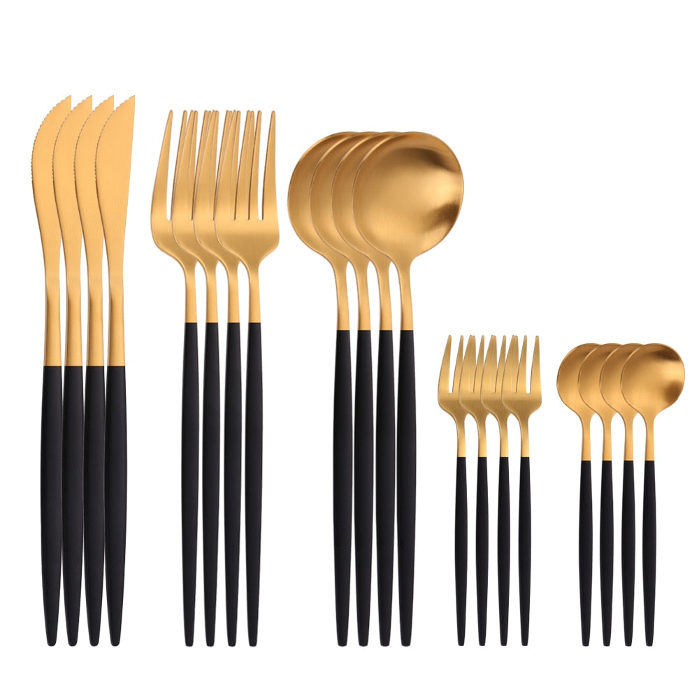 20 Piece Stainless Steel Cutlery Gold Set.