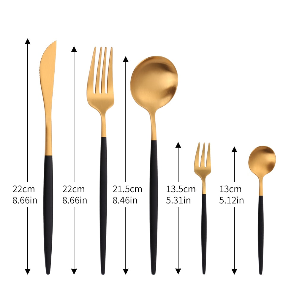 20 Piece Stainless Steel Cutlery Gold Set.